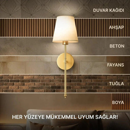 Ledli Pilli Kablosuz Duvar Apliği